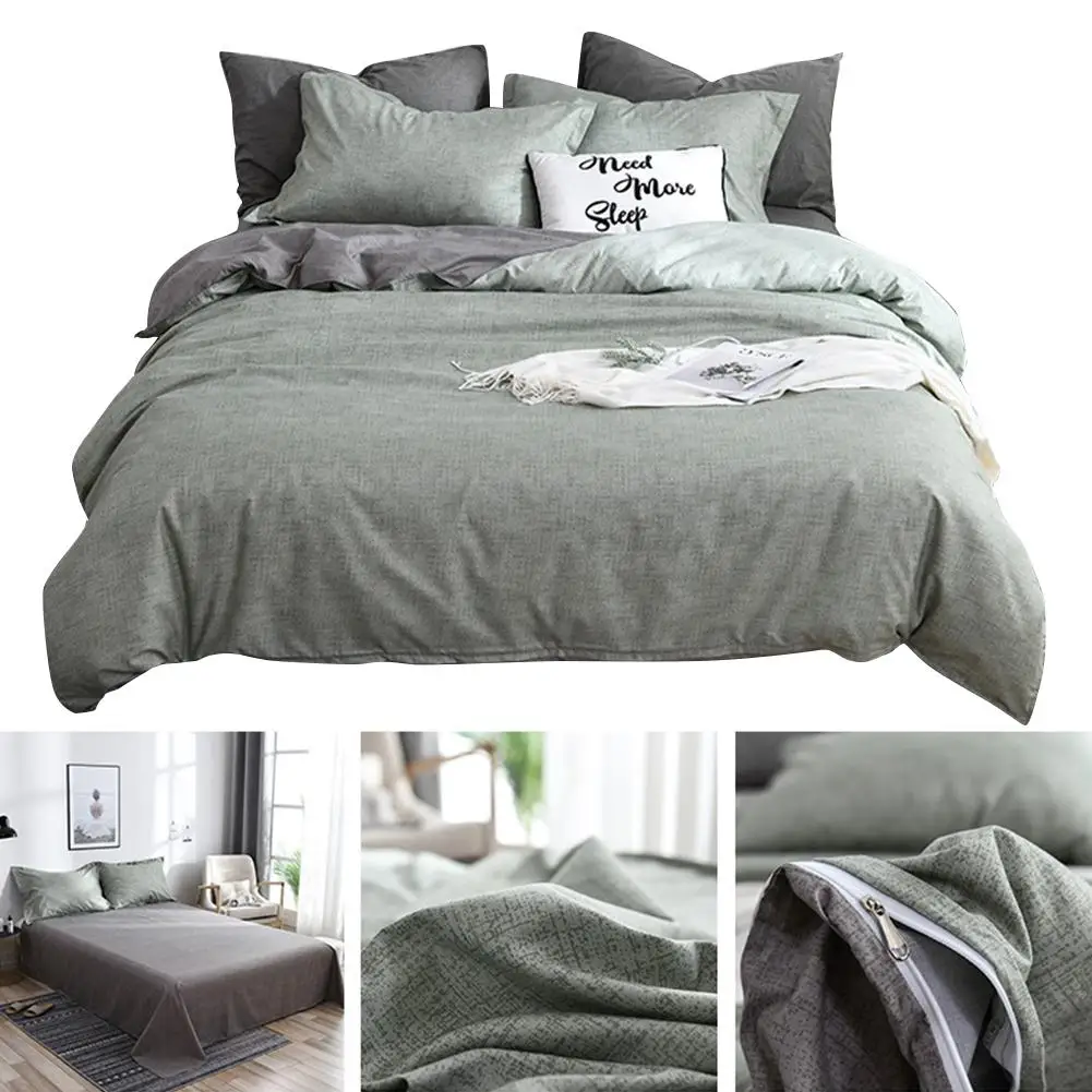 

Wholesale 4 Piece Bedding Set Solid Color Soft Duvet Cover With Bed Sheet And 2 Pillowcases Home Textile Bed Supplies