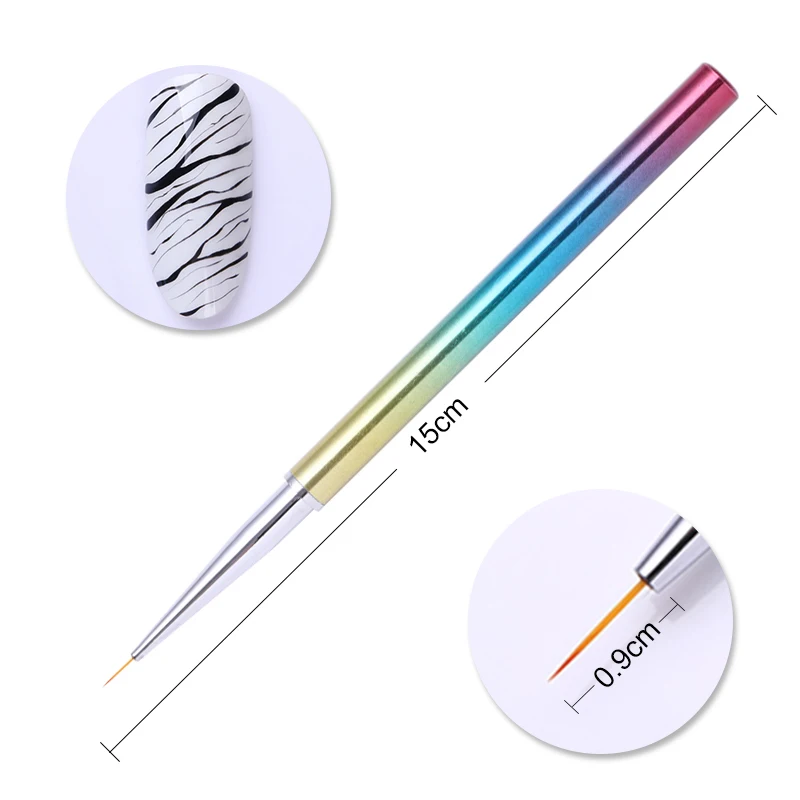 Brush Liner 9mm 2 BORN PRETTY, 1 шт., акриловая ручка для рисования водным мрамором, кисть для рисования серебристыми цветами, инструмент для маникюра и дизайна ногтей, ручка, инструмент для ногтей DIY - Цвет: Brush Liner 9mm 2