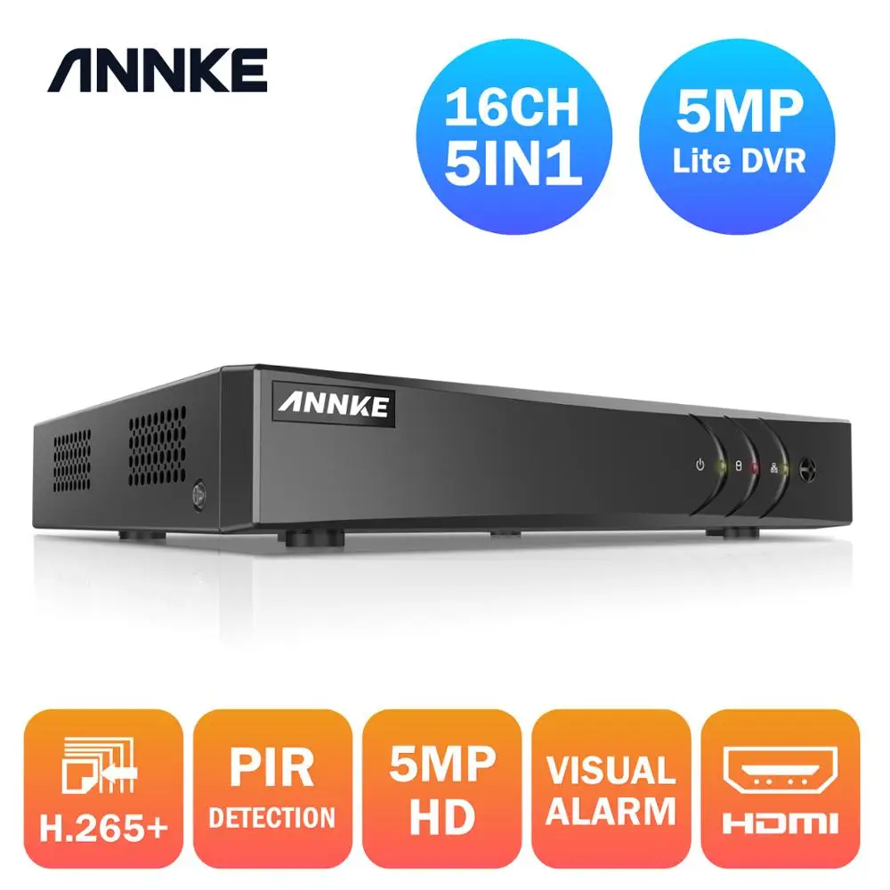 Видеорегистратор ANNKE 5 Мп Lite 16 каналов HD в 1 H.265|Видеорегистратор для
