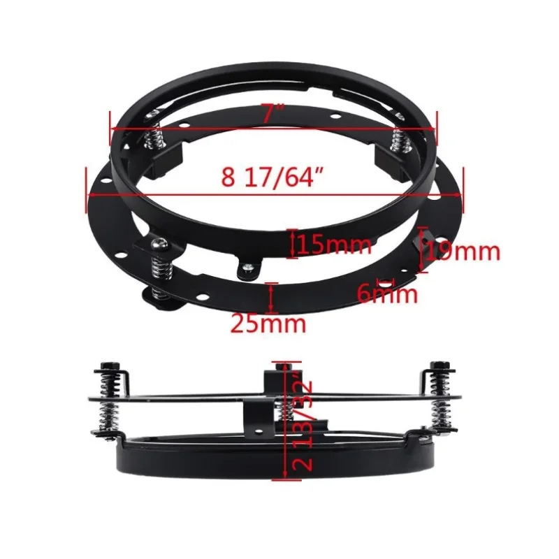 Комплект из 2 предметов черный/хром Монтажный кронштейн для 7 дюймовый круглый