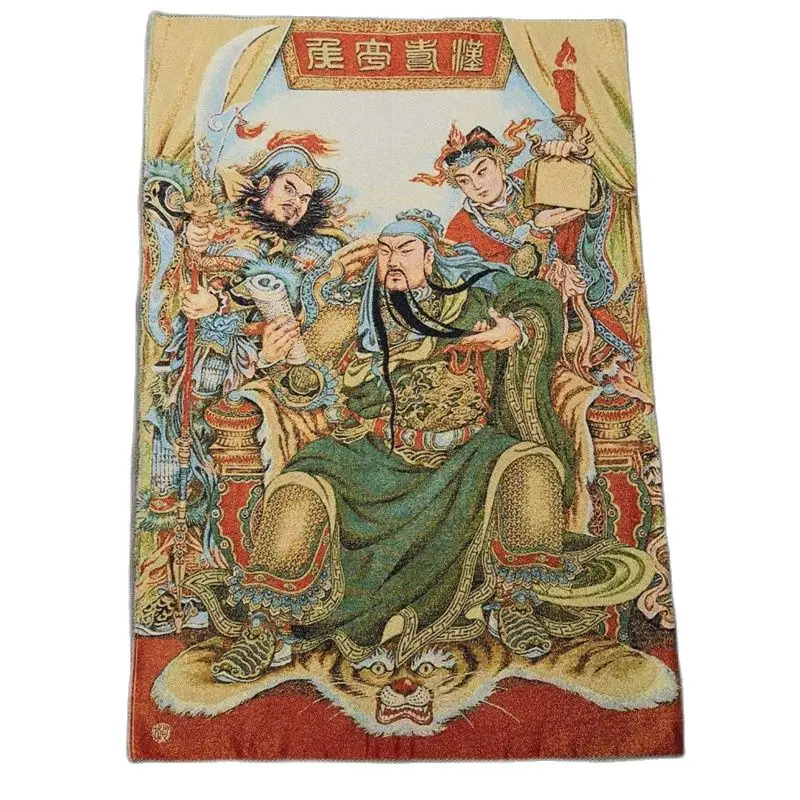 Китайская старая тибетская шелковая танка подвесная картина Fengshui Guan Gong 60x90 м | Дом