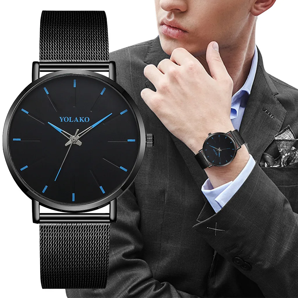

New design Men Watch Casual Quartz Stainless Steel Band Business Strap Simple Watches Analog Wrist Watch relogio masculino Reloj