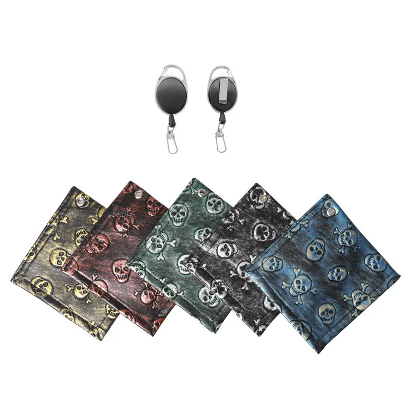 

Golf Club Cleaning Towel Waterproof Golf Sports Towel with Carabiner Clip Easy-pull Hanging Buckle Golf Club Cleaning Towel