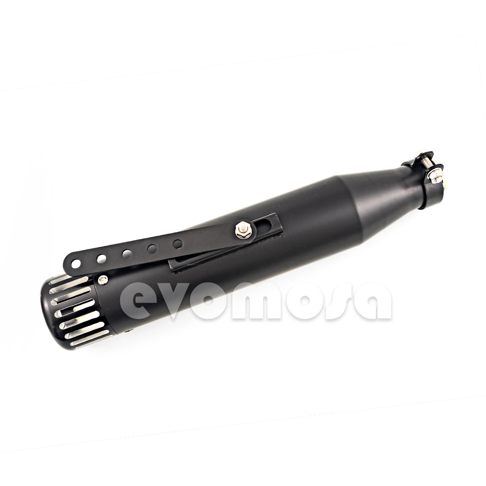 Bright black Universal Motorcycle Exhaust Pipe Muffler Tail Tube Exhaust Tip Silencer For Harley Bobber Custom