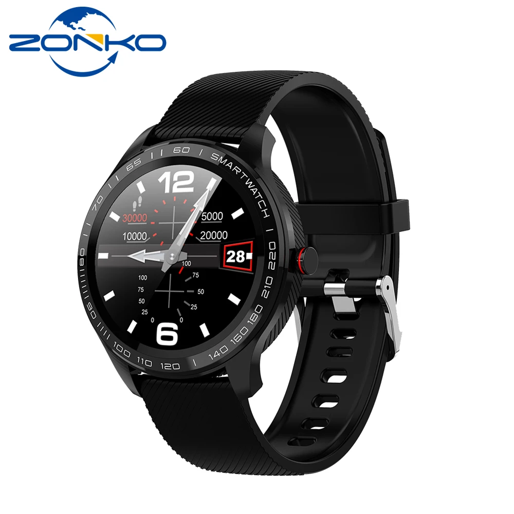 

ZONKO L9 Smart Watch Men ECG Full Round Heart Rate Smartwatch IP68 Sport Watches for Men Bluetooth Oxygen Monitor PK L5 L7 L8