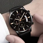 2021 мужские часы Uhren Mode Sport Edelstahl Fall Leder Band плоские деловые часы Reloj Hombre
