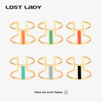 lost lady fashion multicolor hollow rings for women simple opening alloy finger rings wholesale accessories party wedding gifts