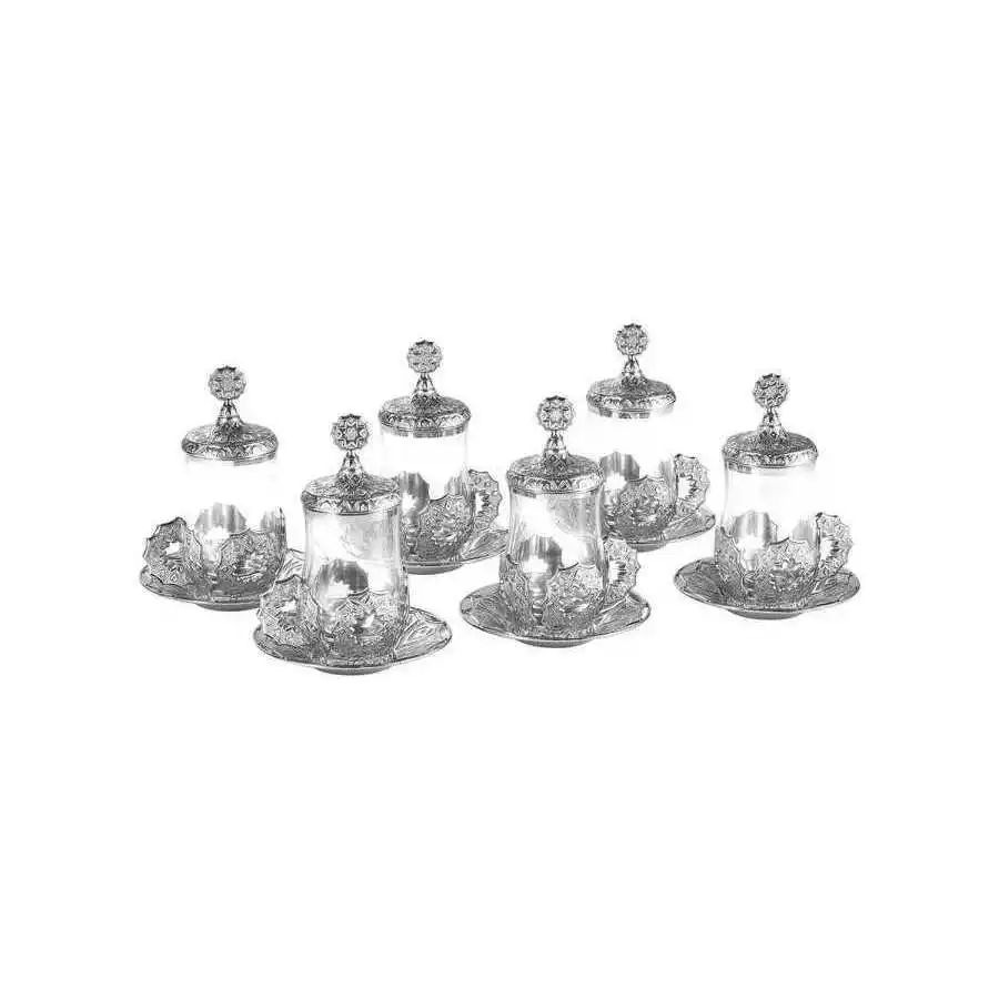 

Seljuk tea Set Turkish Quality Tea Serving Set Cups Coated Handmade