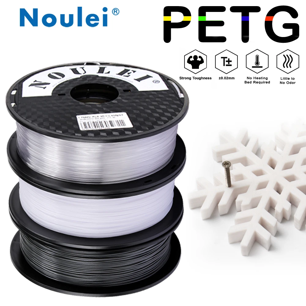 Noulei 3d принтер нить PETG 1,75 мм 1 кг катушка высокий светильник Материал пропускания для 3d принтера