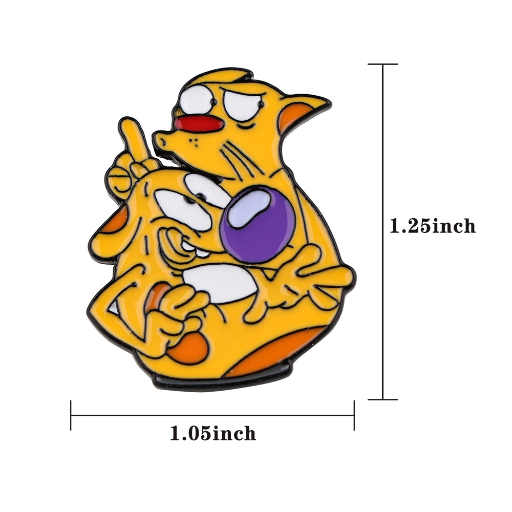 Винтажная эмалированная булавка в виде кошек стиле 90-х годов дизайнерский