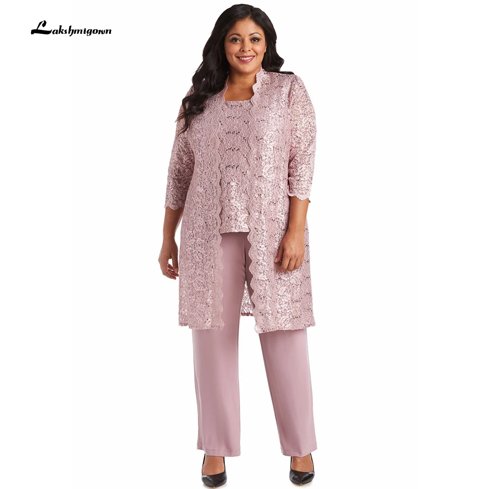 

Кружевное платье для матери невесты, длинный наряд 3/4, костюм из 3 предметов с жакетом для свадебного платья, 2022