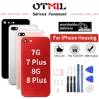 Задняя крышка батарейного отсека для iPhone 7 8 Plus, крышка с боковыми ключами, лоток для SIM-карты для iPhone8, задняя крышка корпуса для iPhone7