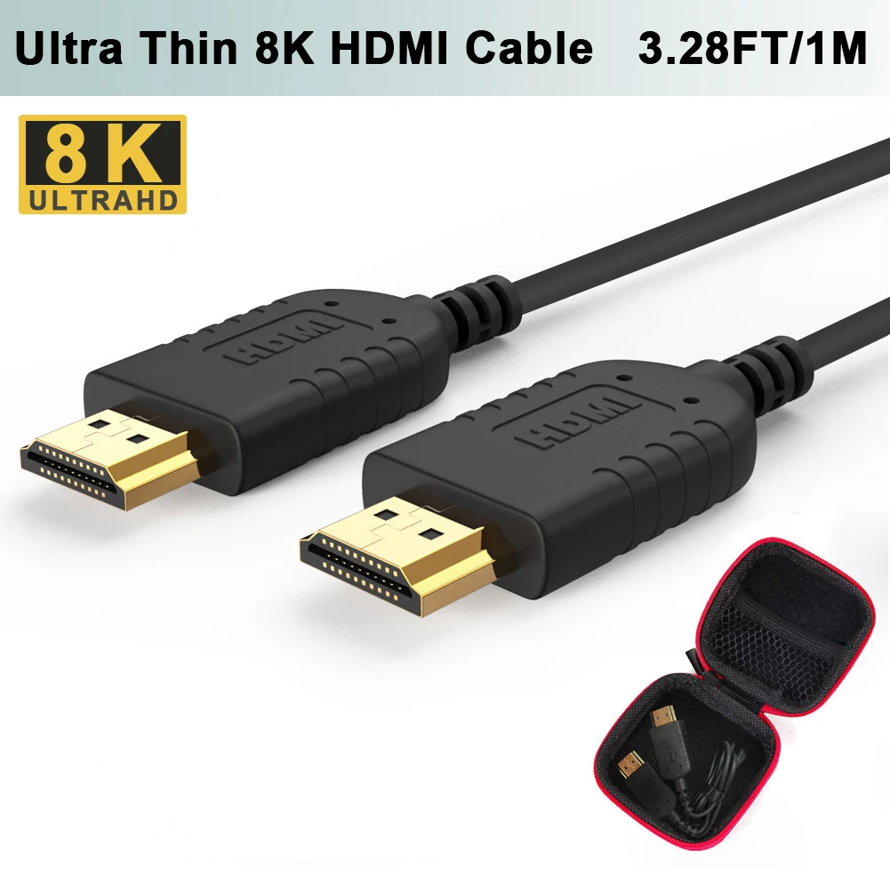 FOINNEX ультра тонкий HDMI кабель 48 Гбит/с 3.28FT 8K @ 60 Гц супергибкий Тонкий 2 1 шнур
