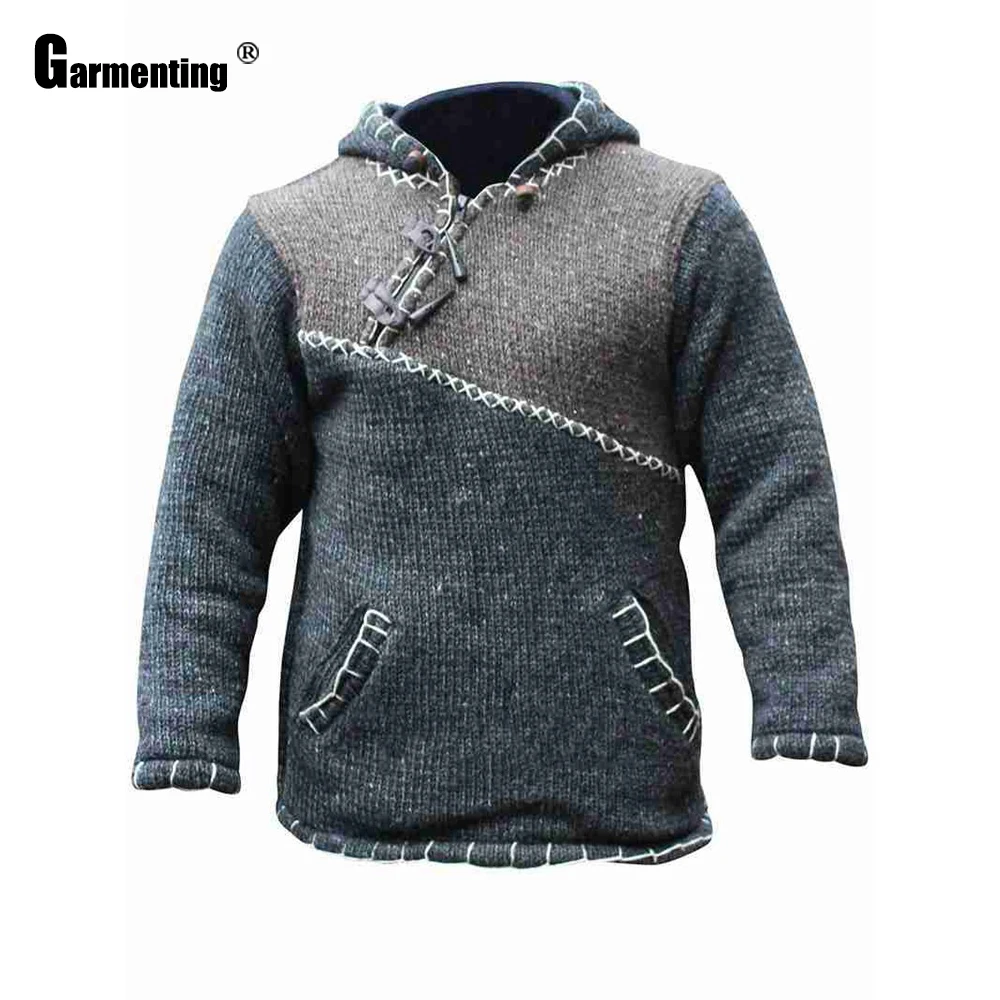 

Garmenting Patchwork Tops Hoodie Sweaters England Style masculinas pull homme ropa Knitted Sweater Pullovers Mens Clothing 2021