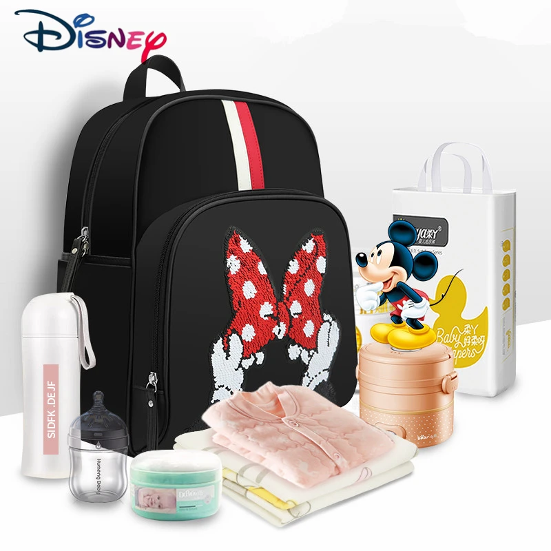 Новые кожаные сумки для подгузников мам Disney с Микки бабочкой изоляционный рюкзак