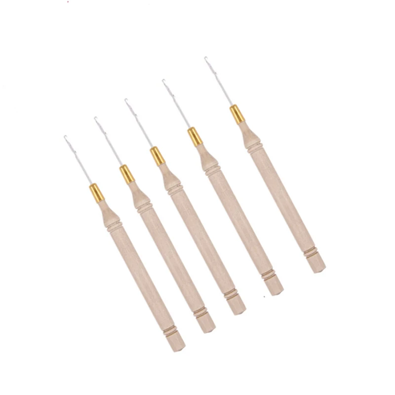 

1pcs micro rings plastic loop threader pulling needle used with hair plier and beads for human hair feather extension tools