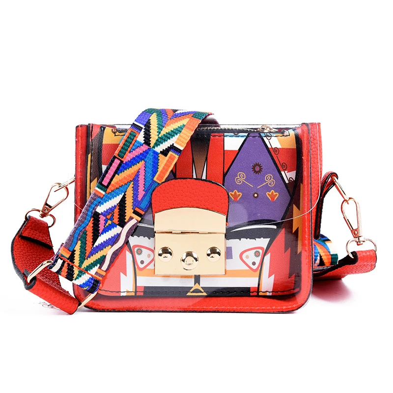 2019 модная широкая сумка через плечо женская мессенджер желе летняя прозрачная