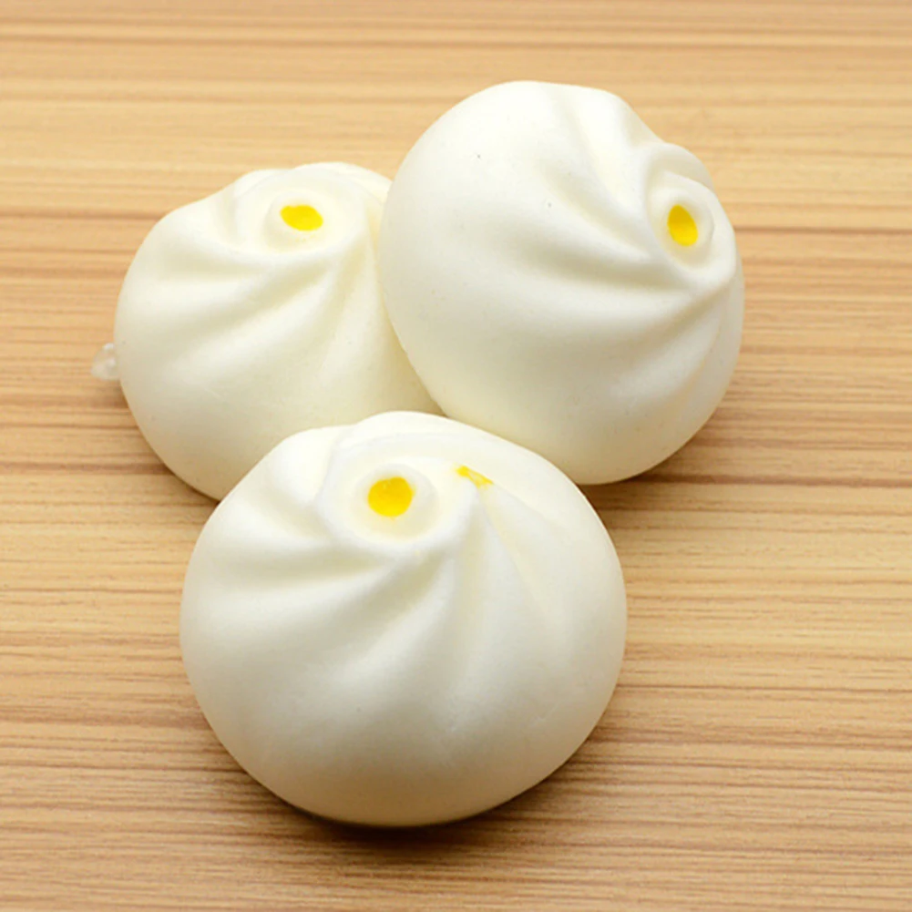 1Pc Simulation Steamed Bun Food Slow Rising Stress Reliever Kids Squeeze Toy Phone Strap Scented Relieve Funny Kid Gift | Игрушки и