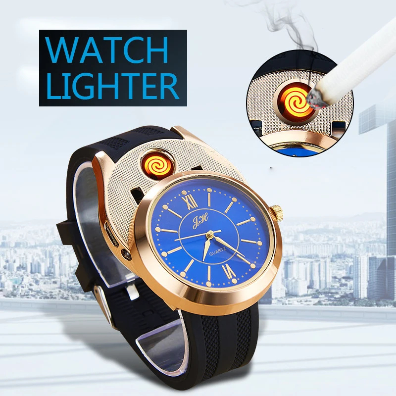 2020 креативная многофункциональная Электронная зажигалка Мужские часы