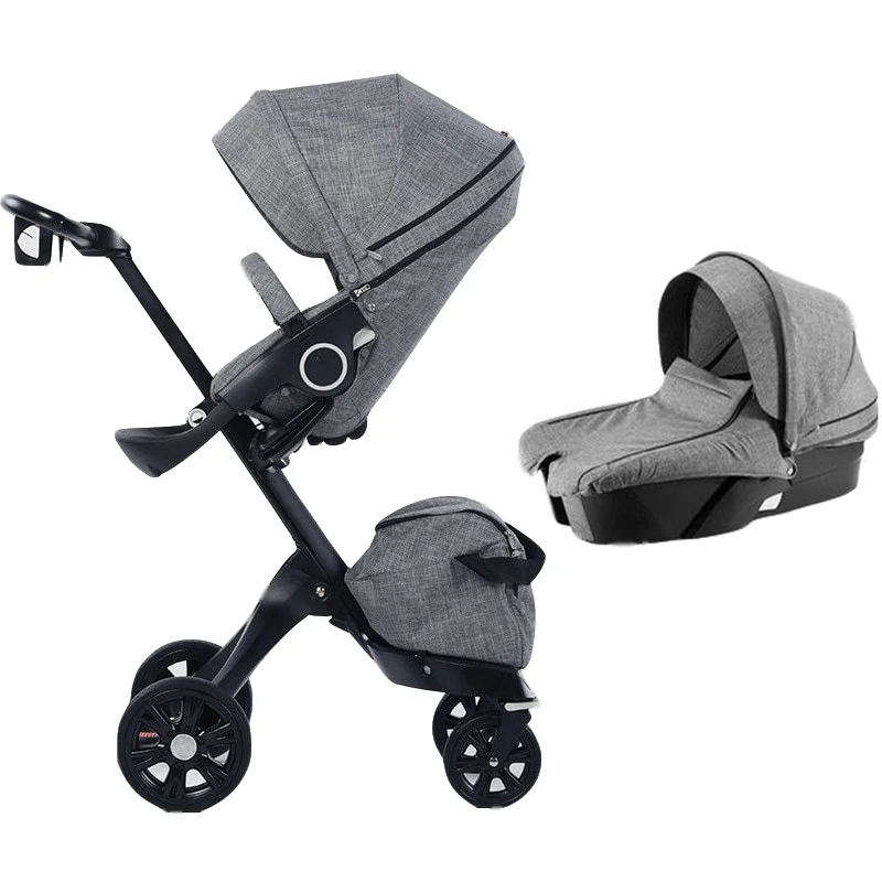 gray stroller 2in1 Большой-ная скидка! Детская коляска 2 в 1, детская коляска для новорожденных, фирменная детская коляска 3 в 1 с люлькой и автокреслом - Цвет: gray stroller 2in1