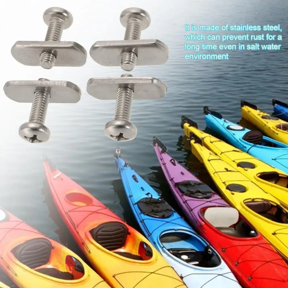 

4 комплекта твердых лодочных болтов, антикоррозийные гайки из нержавеющей стали для Каяка, каноэ, трека, рельсовая фурнитура, аксессуары для...