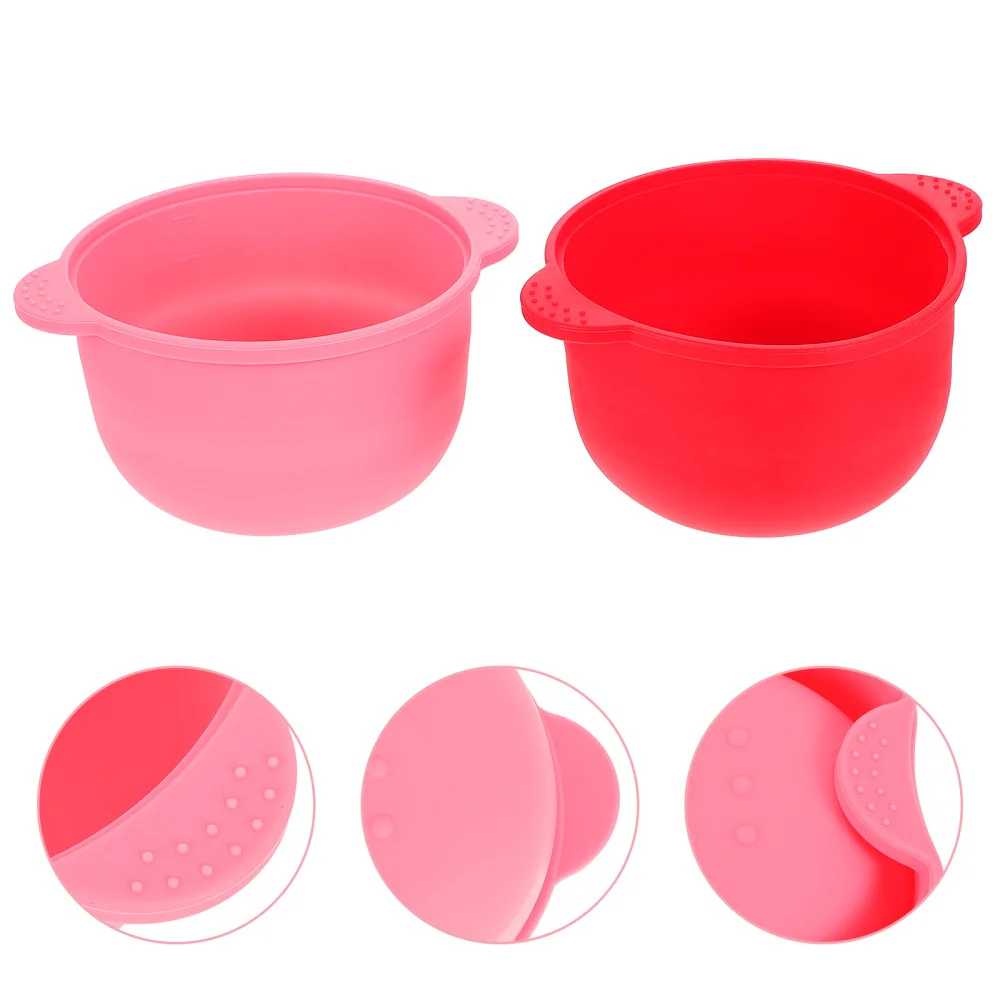

2pcs Folding Silicone Pot Hair Remover Machine Waxing Bowl Home Waxing Accessory