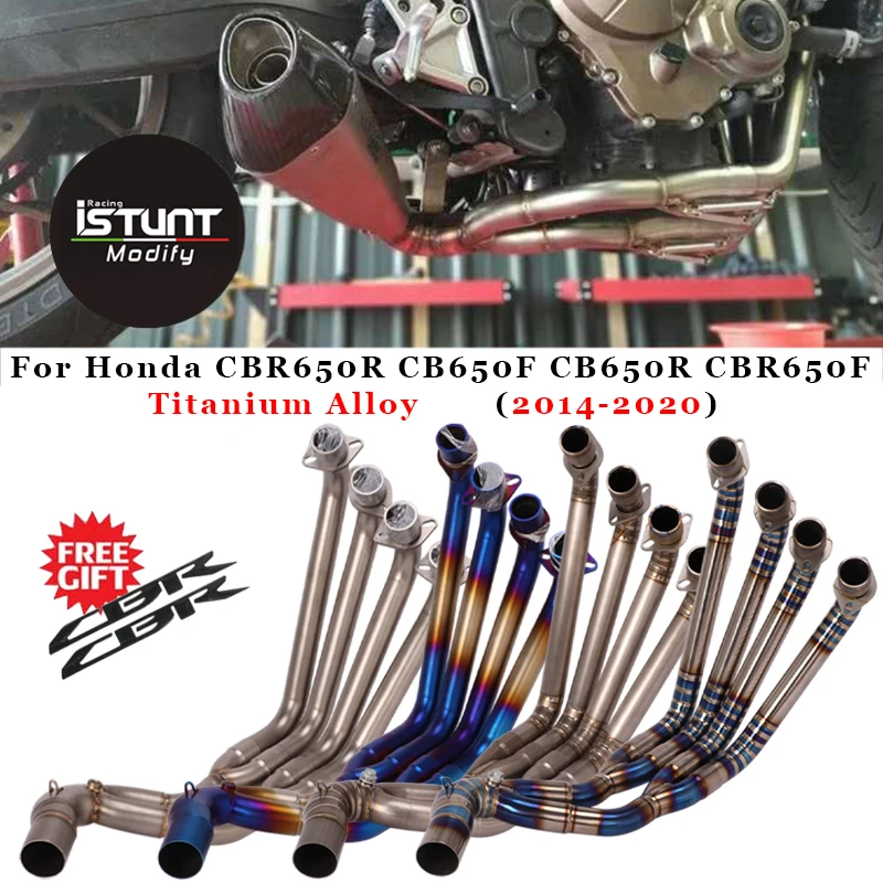 Motorcycle Full Exhaust System Modify Titanium Alloy Front Link Pipe For Honda CBR650R CB650F CB650R CBR650F 2014-2018 2019 2020 |