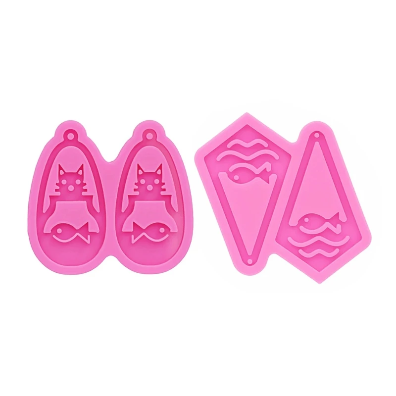 

X4YA DIY Glossy Catfish Hollow Keychain Silicone Mold Charms Mold Resin Epoxy Jewelry