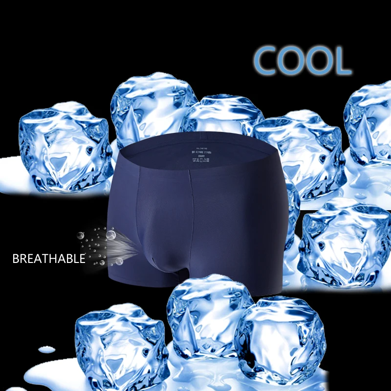 

Men Boxer Mens Cool Underpants Male Pure Panties Shorts Ice Silk Underwear Shorts New Arrival Solid Cuecas Comfort Boxers 127