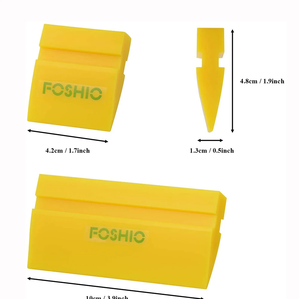 FOSHIO 2pcs Car Tinting Tool Rubber Squeegee Blade Window Tint Film Install Vinyl Wrapping Clean Scraper Water Wiper Snow Shovel |