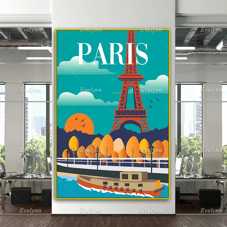 

Paris Travel Retro Poster, Paris Print, Paris Poster, Travel Wall Art, Paris Wall Art,Home Decor Canvas Unique Gift