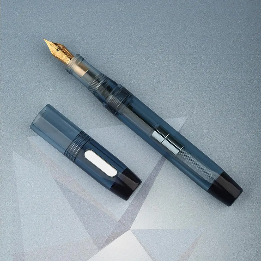 

High Quality C3 Transparent Fountain Pen EF/F Nib 0.38mm/0.5mm Filling Ink Pen Gift Eyedropper Converter Pen With Large-Cap B9N0