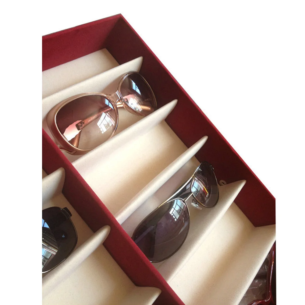 

12 Grid Display Case Watch Jewelry Portable Protection Sunglasses Space Saving With Lid Stand Organizer Collector Storage Box