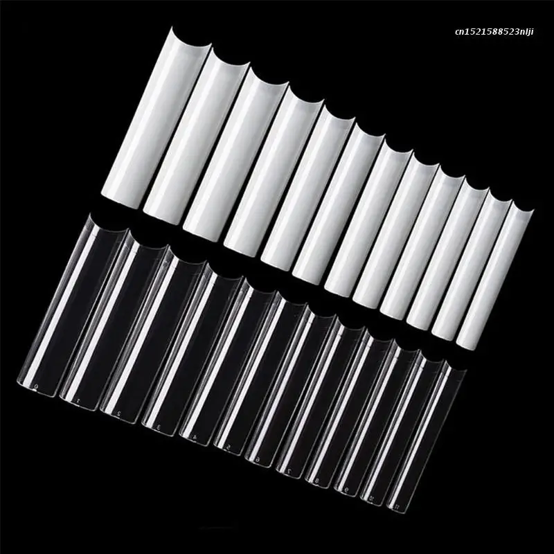 

12 Sizes Acrylic Nail Tips 504 Pcs French Fake Nails Half Cover False Nails for Nail Salons and DIY Nail Art Design New