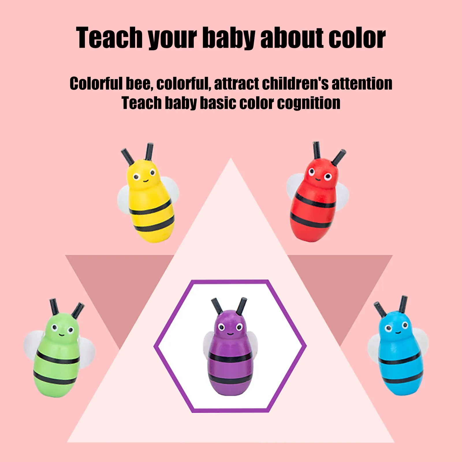 

New Hot Sale Wooden Beehive Board Clipping Bee Color Cognition Game Interactive Toy Preschool and Educational Block Toys Gifts