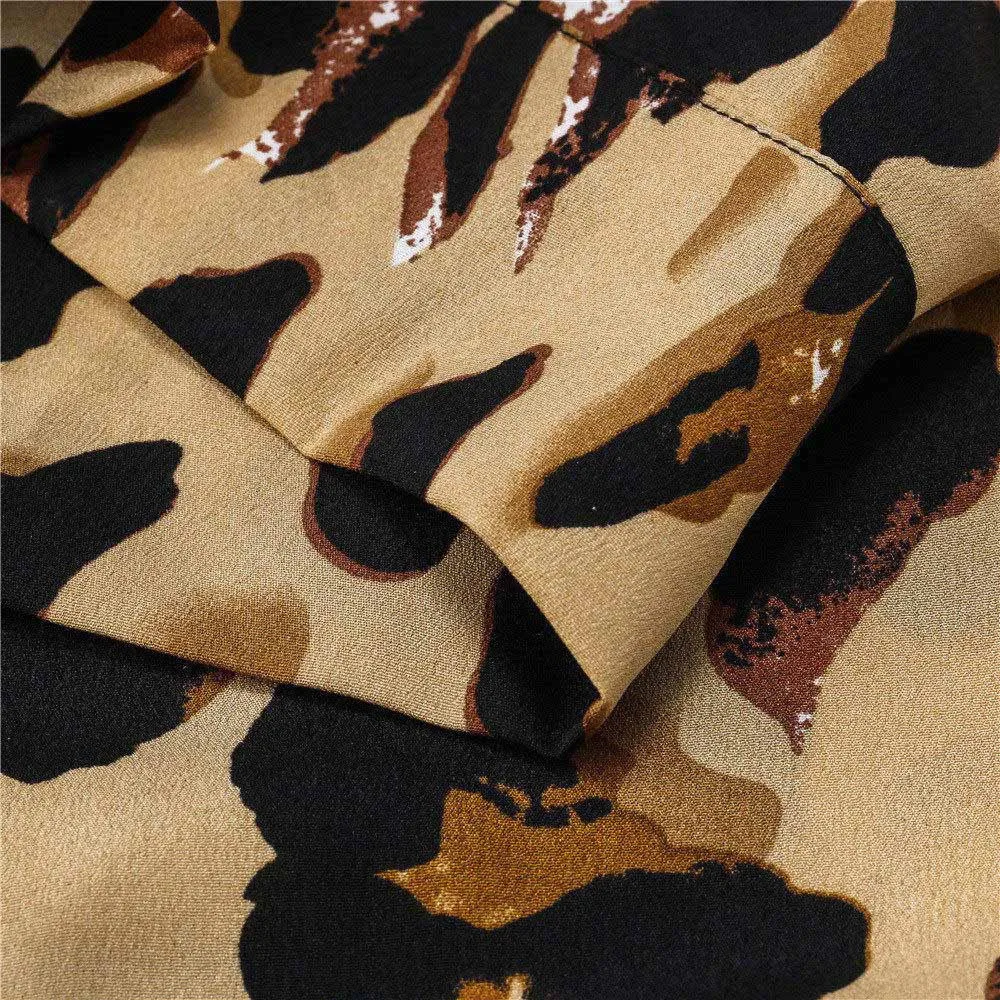 Модные женские юбки с оборками на талии леопардовые летние асимметричная юбка