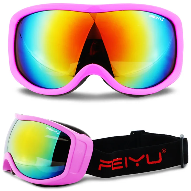Pink Frame Сноуборд для взрослых лыжные противотуманные очки UV400 лыжные защитные очки для снегохода с покрытием мотокросса внедорожные очки шлем маска для мужчин и женщин - Цвет: Pink Frame