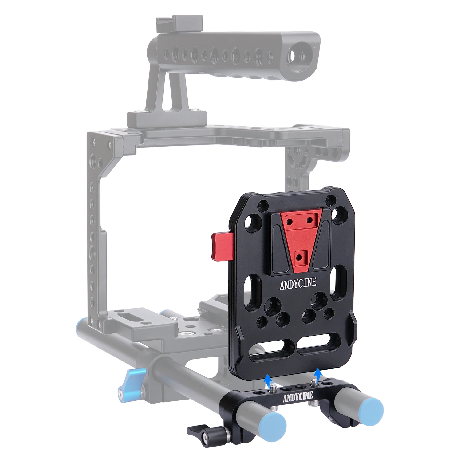 

Andycine Pocket V-Mount Battery Plate Quick Release V-Lock Assembly Female V-Dock Male with 15mm Rod Clamp