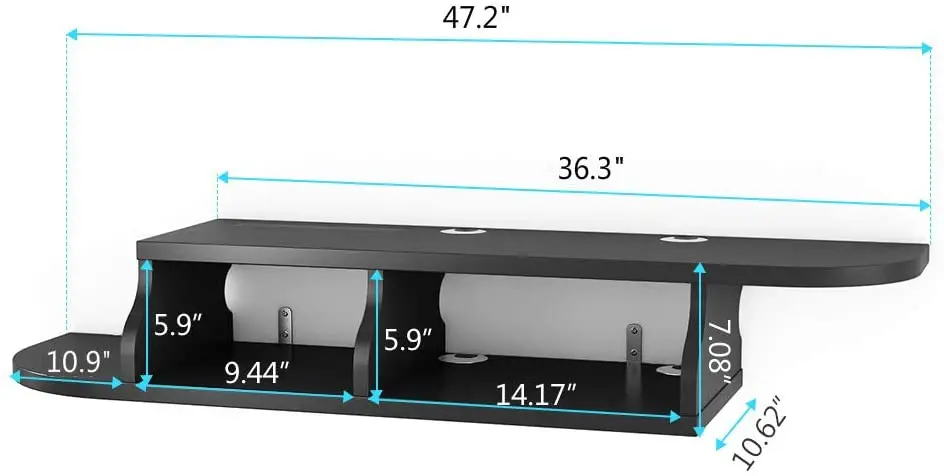 Tribesigns 2 ярусное современное крепление на стену плавающая полка ТВ