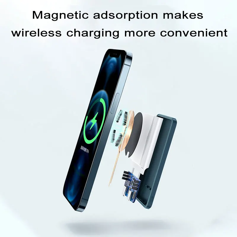 Фото 2021 NEW 10000mAh Portable Magnetic Wireless Power Bank 15W Fast Charger For iPhone 12 13 Pro Max Mobile Phone External Battery Мобильные 2021 NEW 10000mAh Portable Magnetic Wireless Power Bank 15W Fast Charger For iPhone 12 13 Pro Max Mobile Phone External Battery Мобильные