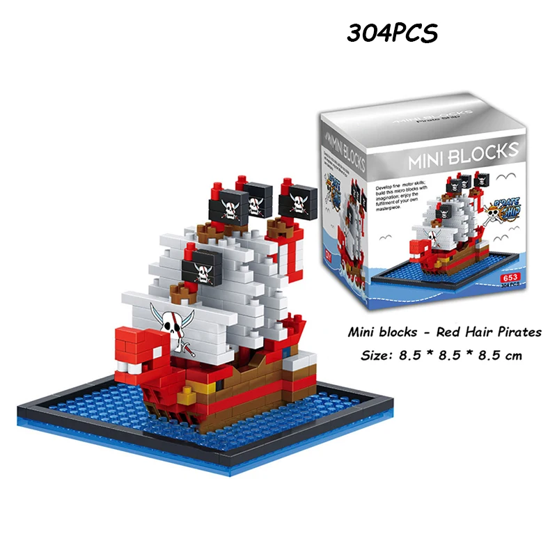 

Mini Brick One Piece Building Blocks Pirates Ship Block Set Going Merry Thousand Sunny Snake Law SubmarineBuilding Toy For Kids