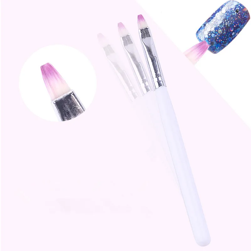Белая ручка акриловая кисть для ногтей кисти нейл-арта градиента гель-лака
