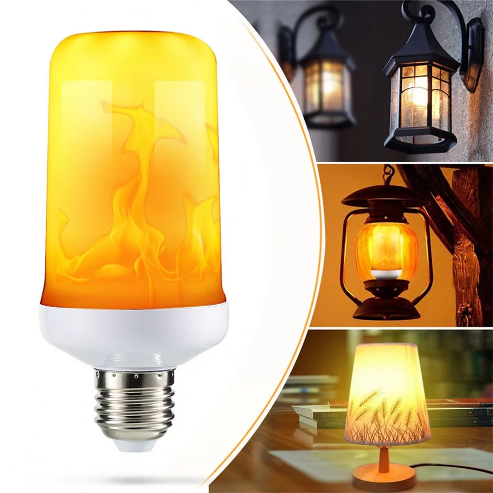 

E27 E14 B22 Creative 4 modes+Gravity Sensor Flame Lights LED Flame Effect Fire Light Bulb 9W 12W Flickering Emulation Decor Lamp