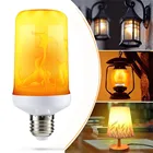 Креативная светодиодный светильник лампа E27 E14 B22 с датчиком тяжести, 4 режима, с эффектом пламенсветильник, 9 Вт, 12 Вт