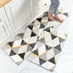 modern kitchen mat carpets home pvc sofa area floor rugs for living room pu leather entrance doormat hallway alfombra cocina free global shipping