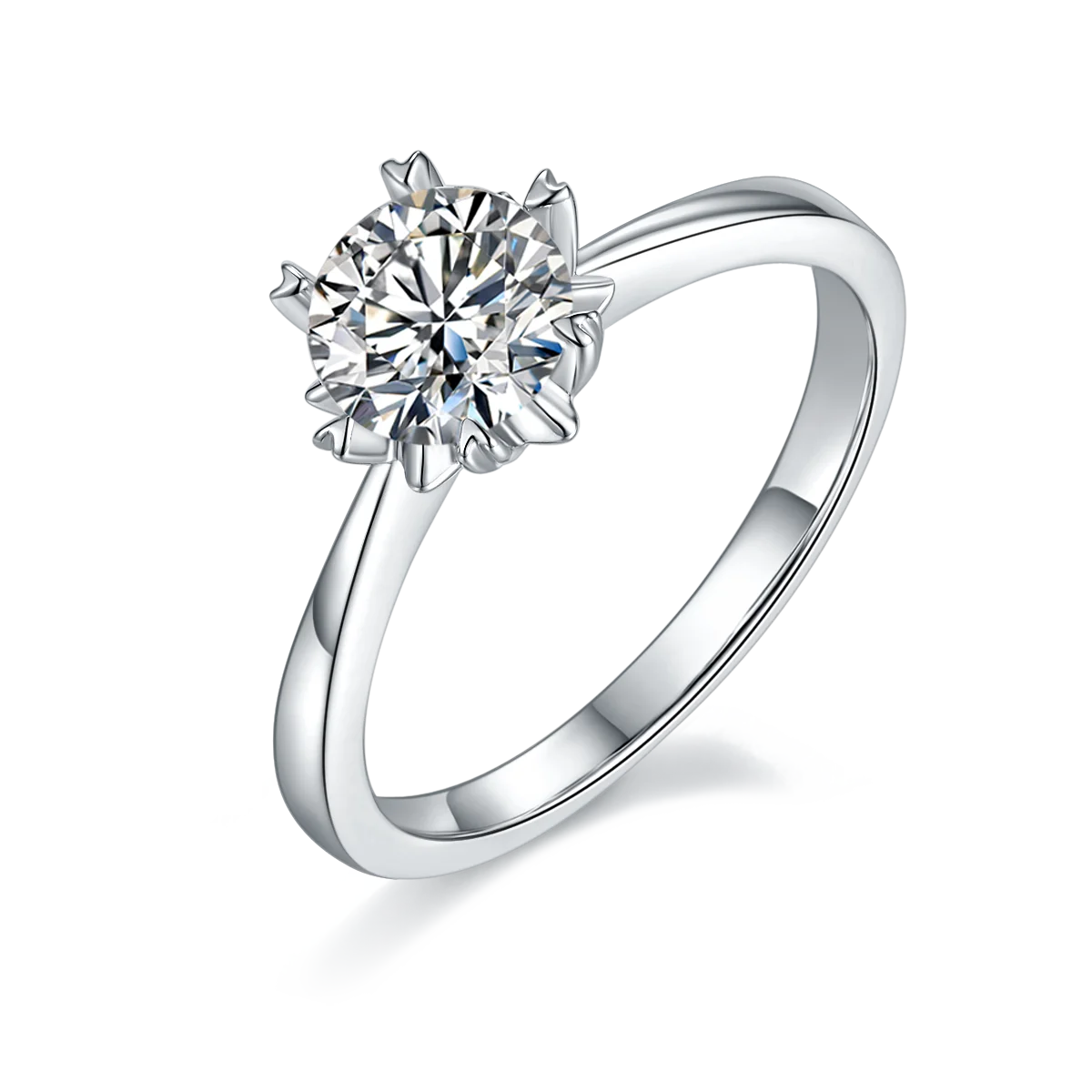 Женское кольцо из серебра с муассанитом 6 5 мм|Кольца| |