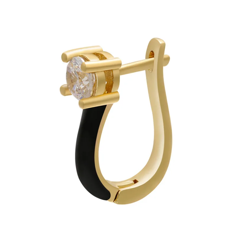 

1pcs Enamel New Hoop Earring Neon Green Yellow Bright Fluorescent Jewelry Geometric Gold Silver Color Earring For Women