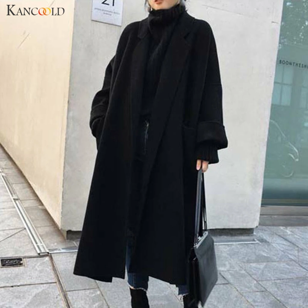 KANCOOLD пальто женские шерстяные тренчи для девушек зимняя длинная куртка с