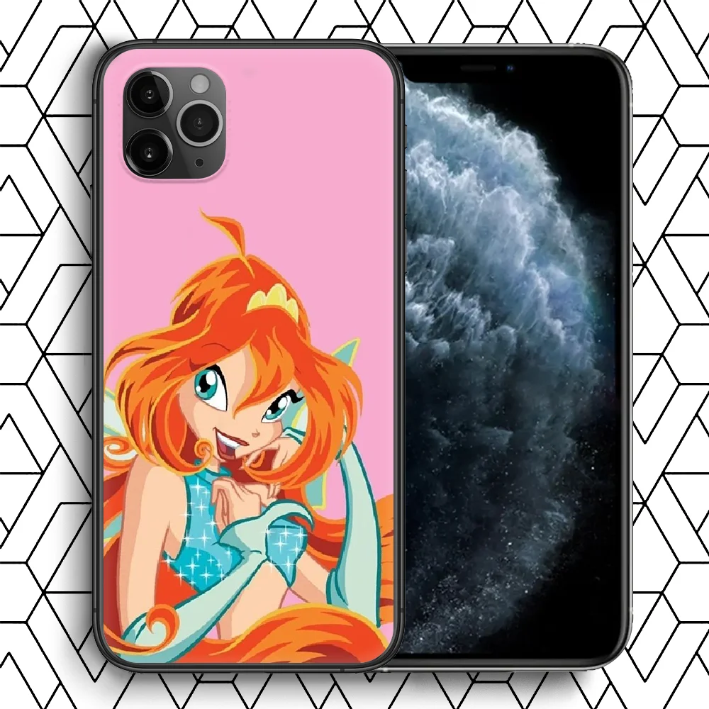 

cartoon lovely girl Winx Clubss Phone Case For Iphone 4 4s 5 5S SE 5C 6 6S 7 8 Plus X XS XR 11 12 Mini Pro Max 2020 black Cell
