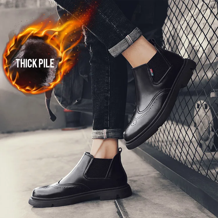 OSCO Men Boots Autumn Winter Ankle Fashion Footwear Lace Up Shoes Business Casual High Top | Обувь